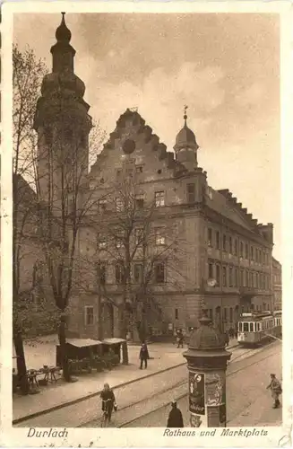 Karlsruhe - Durlach - Rathaus und Marktplatz -706174