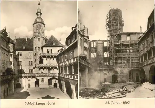 Schloss Langenburg Brand 1963 -706346