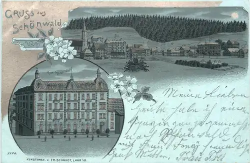 Gruss aus Schönwald Baden - Litho -706700