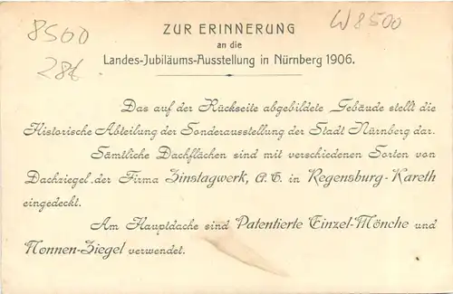 Nürnberg - Landes Jubiläums Ausstellung 1906 -707382