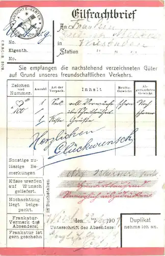 Glückwunsch - Eilfrachtbrief -707494
