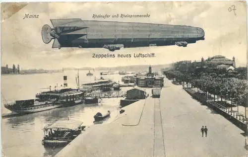 Mainz - Zeppelins neues Luftschiff -707652