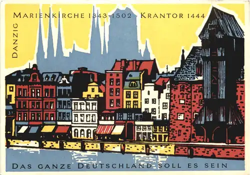 Danzig - Marienkirche und Krantor -707778
