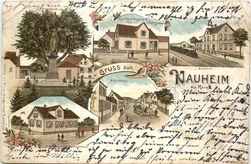 Gruss aus Nauheim bei Mainz - Litho -707856