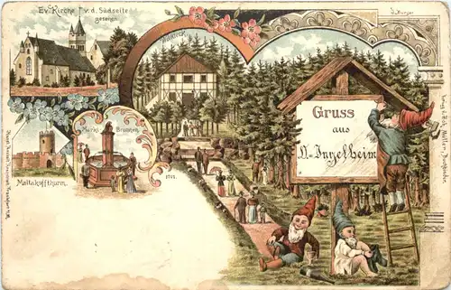 Gruss aus Ingelheim - Litho - Zwerge -707910