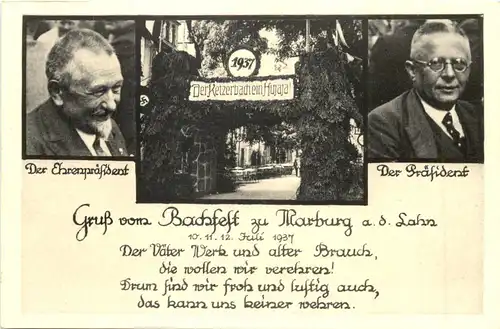 Marburg - Gruss vom Bachfest 1937 - 3. Reich -707848