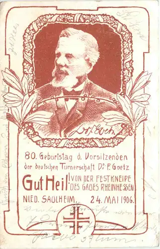 Nieder Saulheim - 80. Geburtstag der deutschen Turnerschaft F. Goetz 1906 -707826