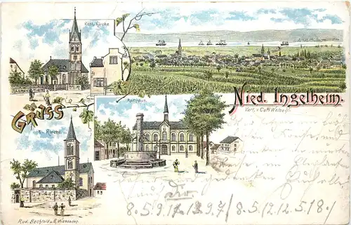 Gruss aus Nieder Ingelheim - Litho -707916