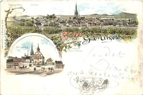 Gruss aus Gau Algesheim - Litho -707926