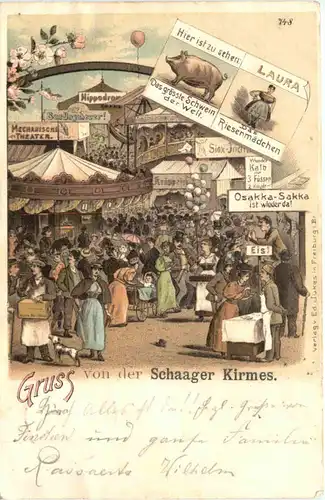 Gruss von der Schaager Kirmes - Litho - Nettetal -708050