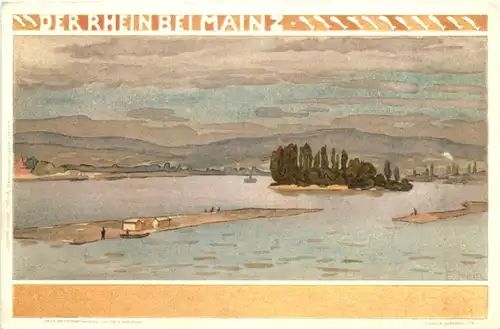 Der Rhein bei Mainz - Litho -708596
