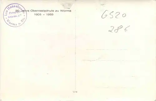 Worms - 30 Jahre Oberrealschule 1933 -709164