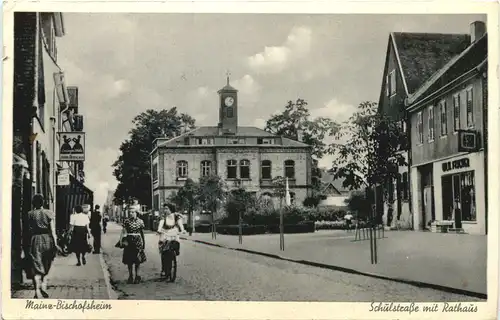 Mainz-Bischofsheim - Schulstrasse mit Rathaus -709212
