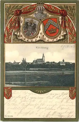 Kirchberg Hunsrück - Litho - Prägekarte -709198