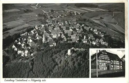 Eversberg Sauerland vom Flugzeug - Meschede -709692