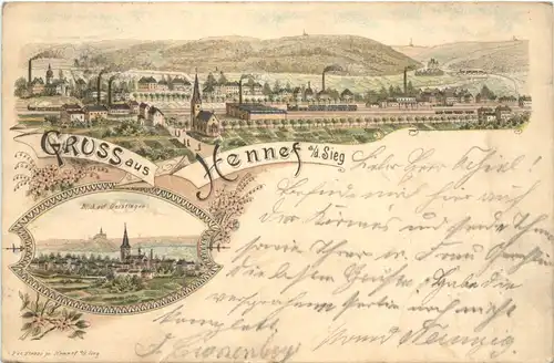 Gruss aus Hennef Sieg - Litho -709818