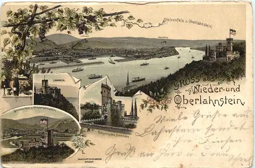 Gruss aus Niede und Oberlahnstein - Litho -709830