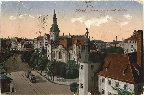 Leipzig - Johannisplatz mit Kirche -709950