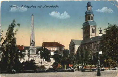 Worms - Ludwigsplatz und Martinskirche -712054