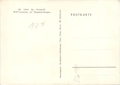 Eisenbahn - PKW Transporte auf Doppelstockwagen -712180