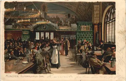 München - Hofbräuhaus Saal - Litho -712780