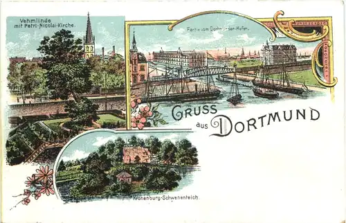 Gruss aus Dortmund - Litho -713144