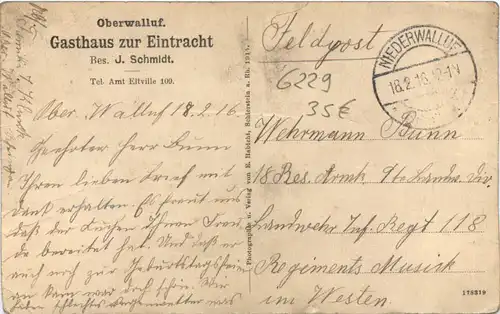 Oberwalluf im Rheingau - Gasthaus zur Eintracht -714034