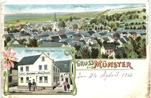 Gruss aus Münster - Gasthof zur Germania - Litho - Selters -714182