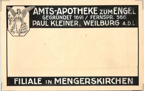 Weilburg an der Lahn - Amts-Apotheke zum Engel - Mengerskirchen -714268