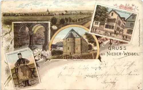 Gruss aus Nieder-Weisel - Litho -714506