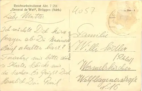 Brüggen - NS Reichsarbeitsdienst General de Wet -714670