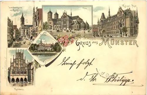 Gruss aus Münster in Westfalen - Litho -715076