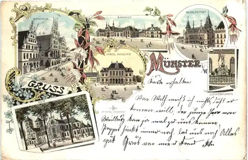 Gruss aus Münster in Westfalen - Litho -715072