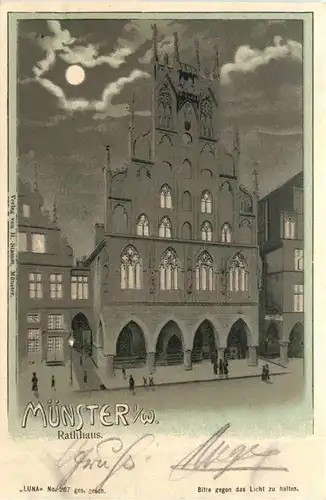 Münster in Westfalen - Rathaus - Litho -715000