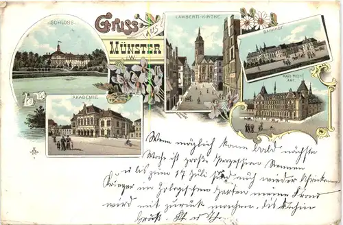 Gruss aus Münster in Westfalen - Litho -715078