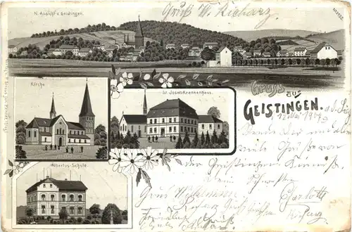 Gruss aus Geistingen - Litho - Hennef -715674