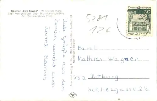 Gruss aus Marienhagen über Dieringhausen - Gummersbach -715662