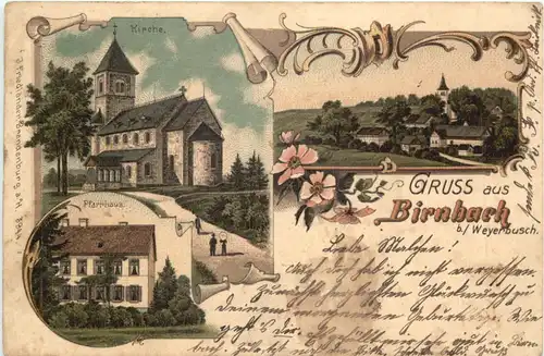 Gruss aus Birnbach bei Weyerbusch - Litho -715688