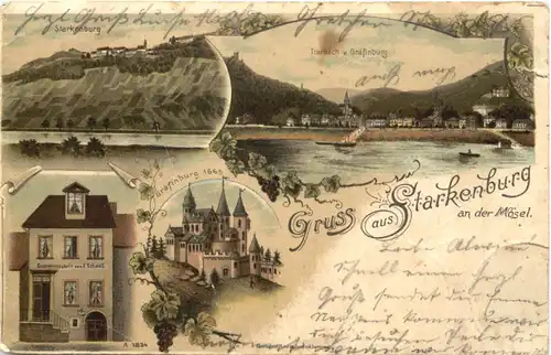 Gruss aus Starkenburg an der Mosel - Litho -716116