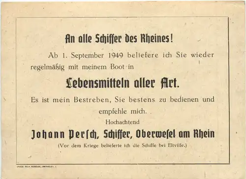 Oberwesel - Schiffer Johann Persch -716290