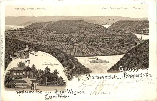 Boppard - Gruss vom Vierseenplatz - Litho -716248