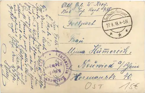 WW1 Osten - Feldpost -716948