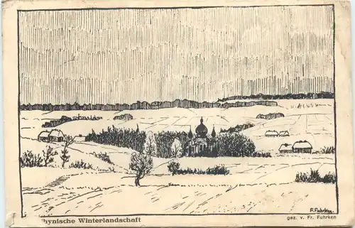 Walhynische winterlandschaft - Feldpost -717112