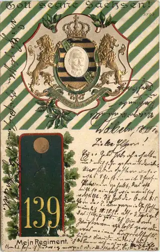 Sachsen - Mein Regiment 139 - Prägekarte -717152