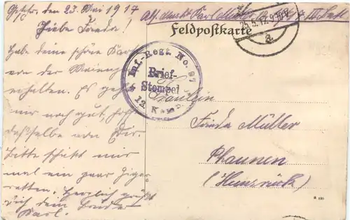 WW1- Fernsprecherunterstand im Walde - Feldpost -717116