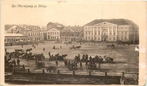 Der Marktplatz in Mitau - Feldpost -716926