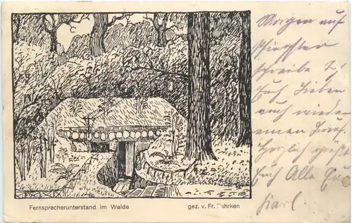 WW1- Fernsprecherunterstand im Walde - Feldpost -717106
