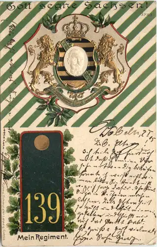 Sachsen - Mein Regiment 139 - Prägekarte -717154