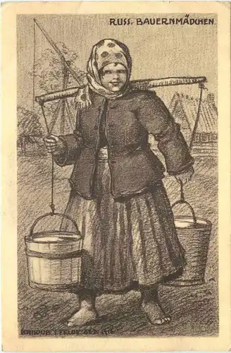 Russisches Bauernmädchen - Feldpost -717130