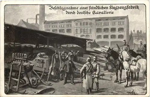 WW1 - Beschlagnahmung einer feindlichen Flugzeugfabrik -717292